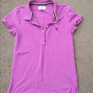 American Eagle Polo Purple Shirt Sz S